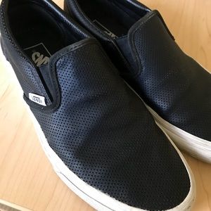 Black perforated Vans